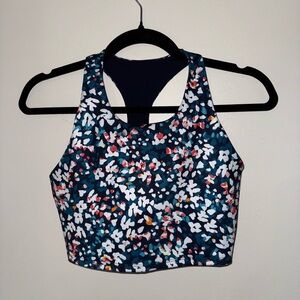 GapFit Blackout Technology Racerback Sports Bra - Size Small - Floral Print